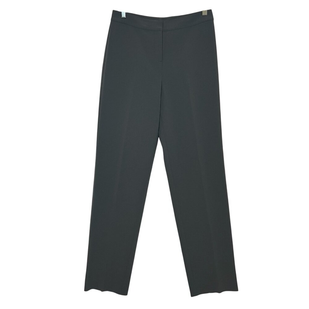St. John Women’s Straight Dress Pants Size 4 Gray Zipper Mid Rise
